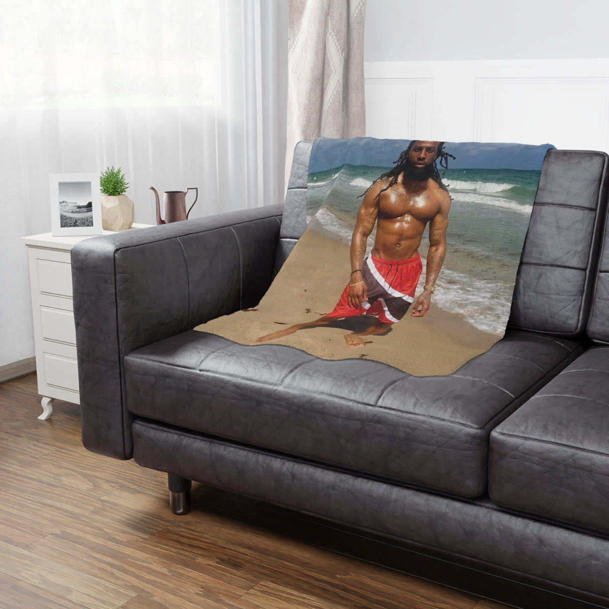 Beach Body Photo Minky Blanket — Tropical Ocean Portrait Throw
