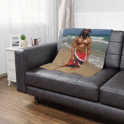 Beach Body Photo Minky Blanket — Tropical Ocean Portrait Throw
