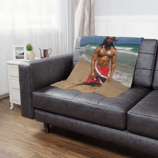 Beach Body Photo Minky Blanket — Tropical Ocean Portrait Throw