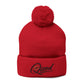 Qissed Embroidered Pom-Pom Beanie