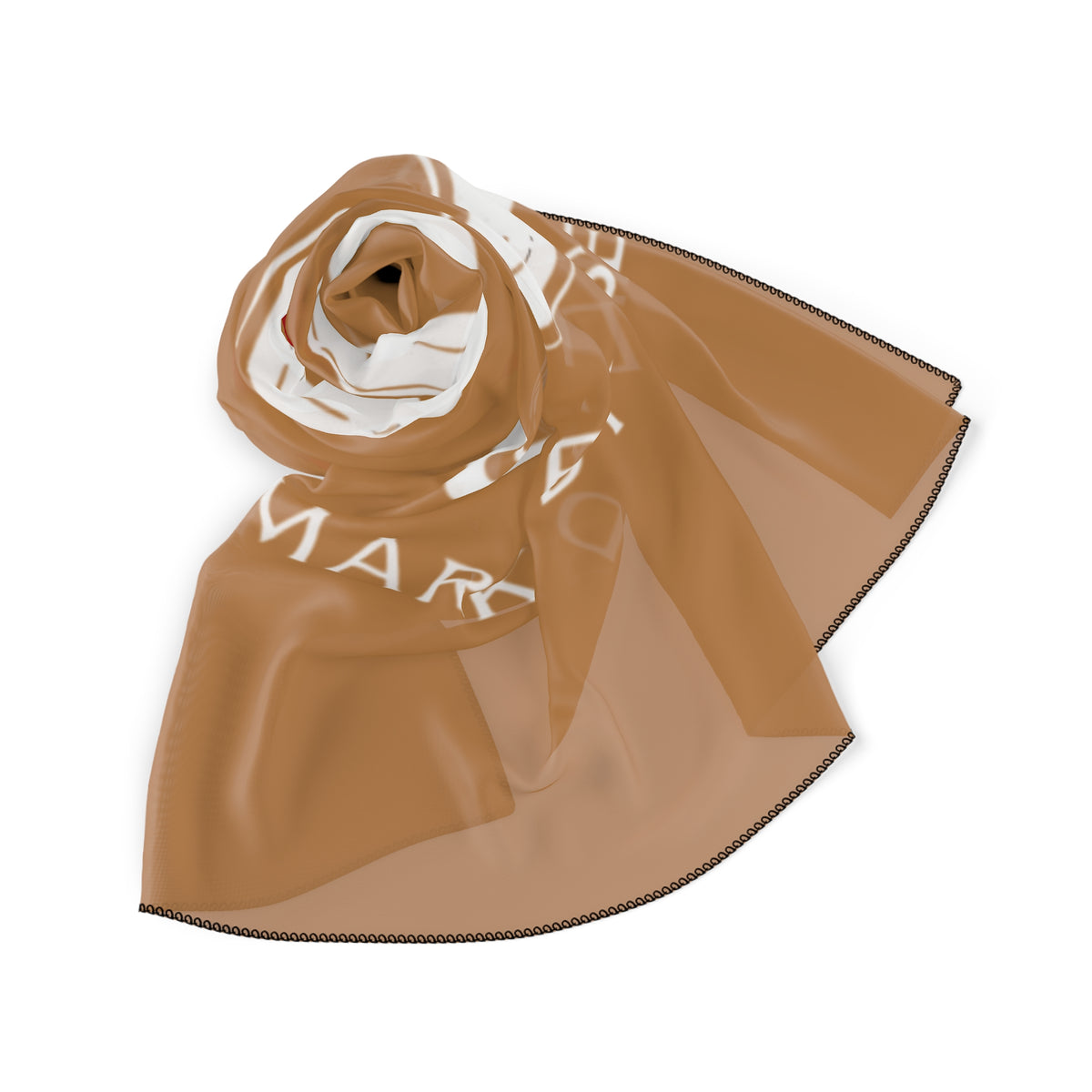 Qissed  "Marked By Desire" Silk Scarf - Brown