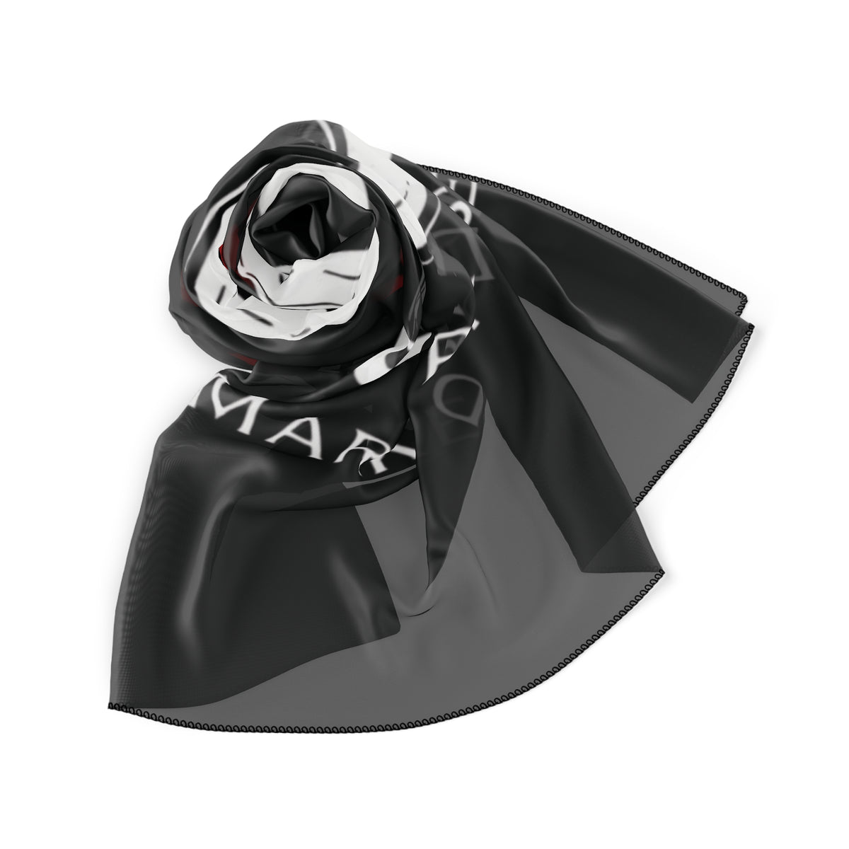 Qissed  "Marked By Desire" Silk Scarf - Black