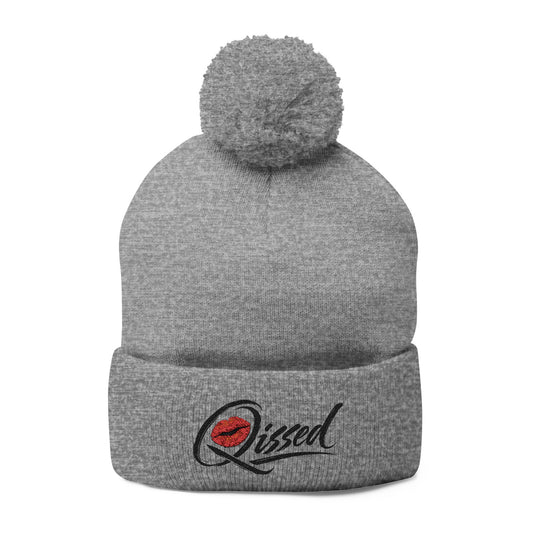 Qissed Embroidered Pom-Pom Beanie