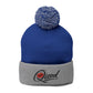 Qissed Embroidered Pom-Pom Beanie