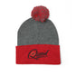 Qissed Embroidered Pom-Pom Beanie