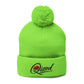 Qissed Embroidered Pom-Pom Beanie