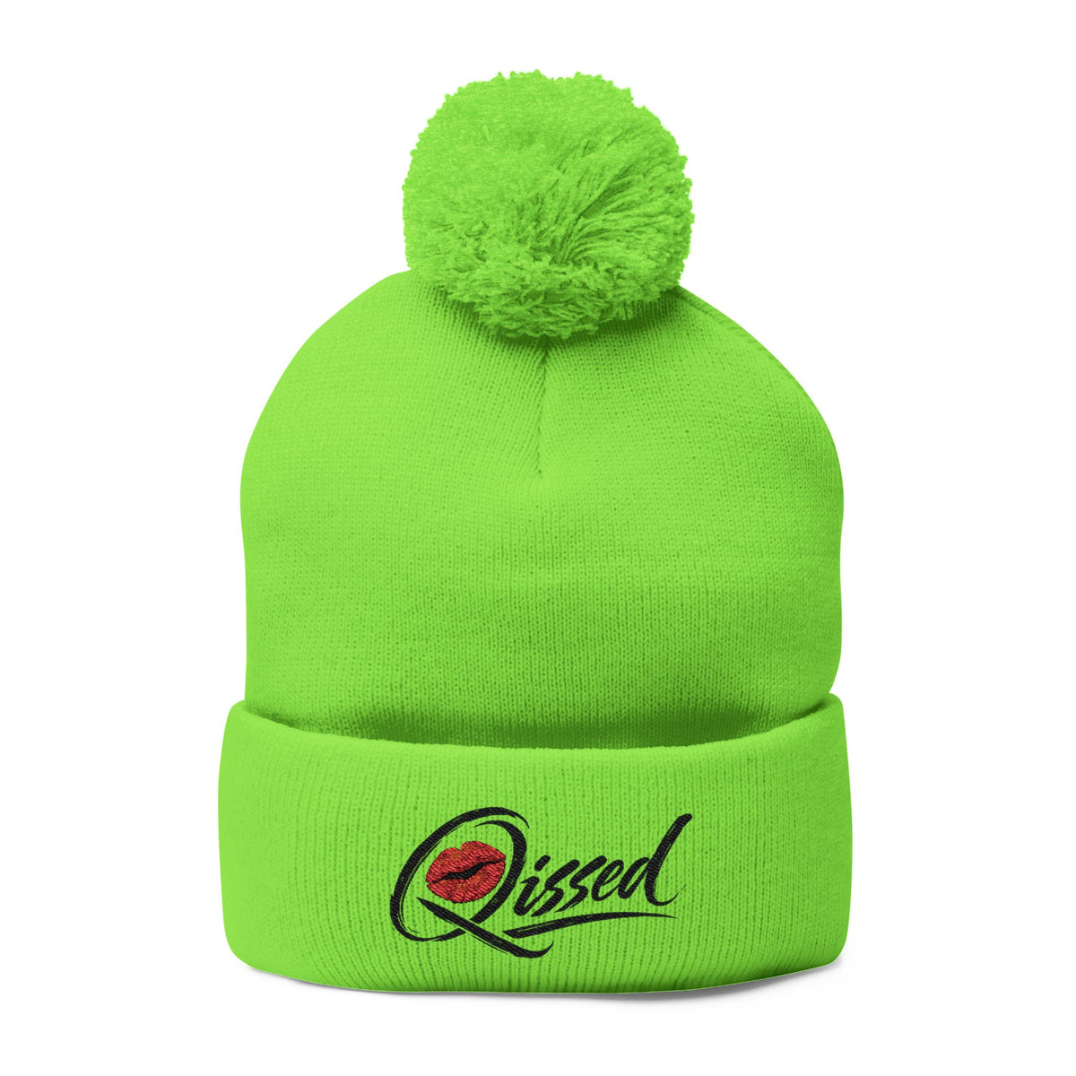 Qissed Embroidered Pom-Pom Beanie