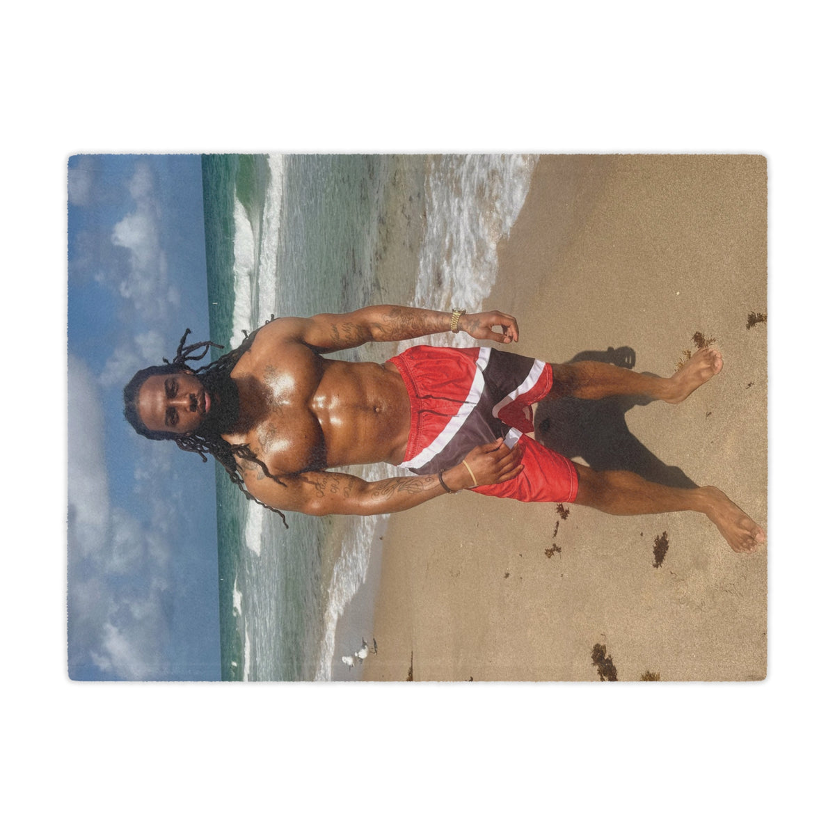 Beach Body Photo Minky Blanket — Tropical Ocean Portrait Throw