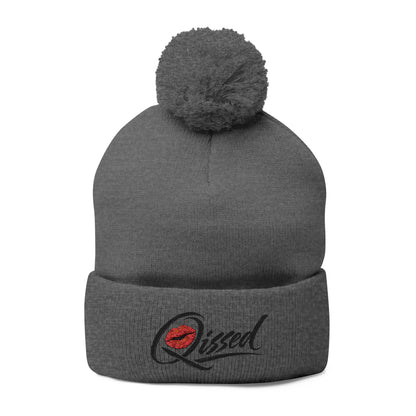 Qissed Embroidered Pom-Pom Beanie