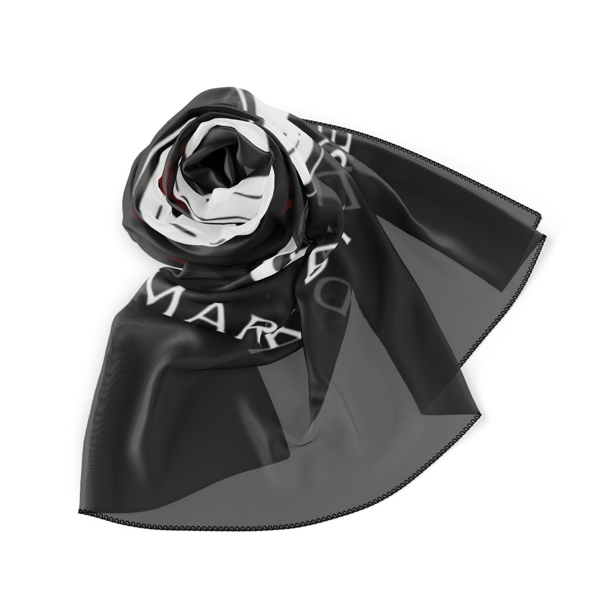 Qissed  "Marked By Desire" Silk Scarf - Black