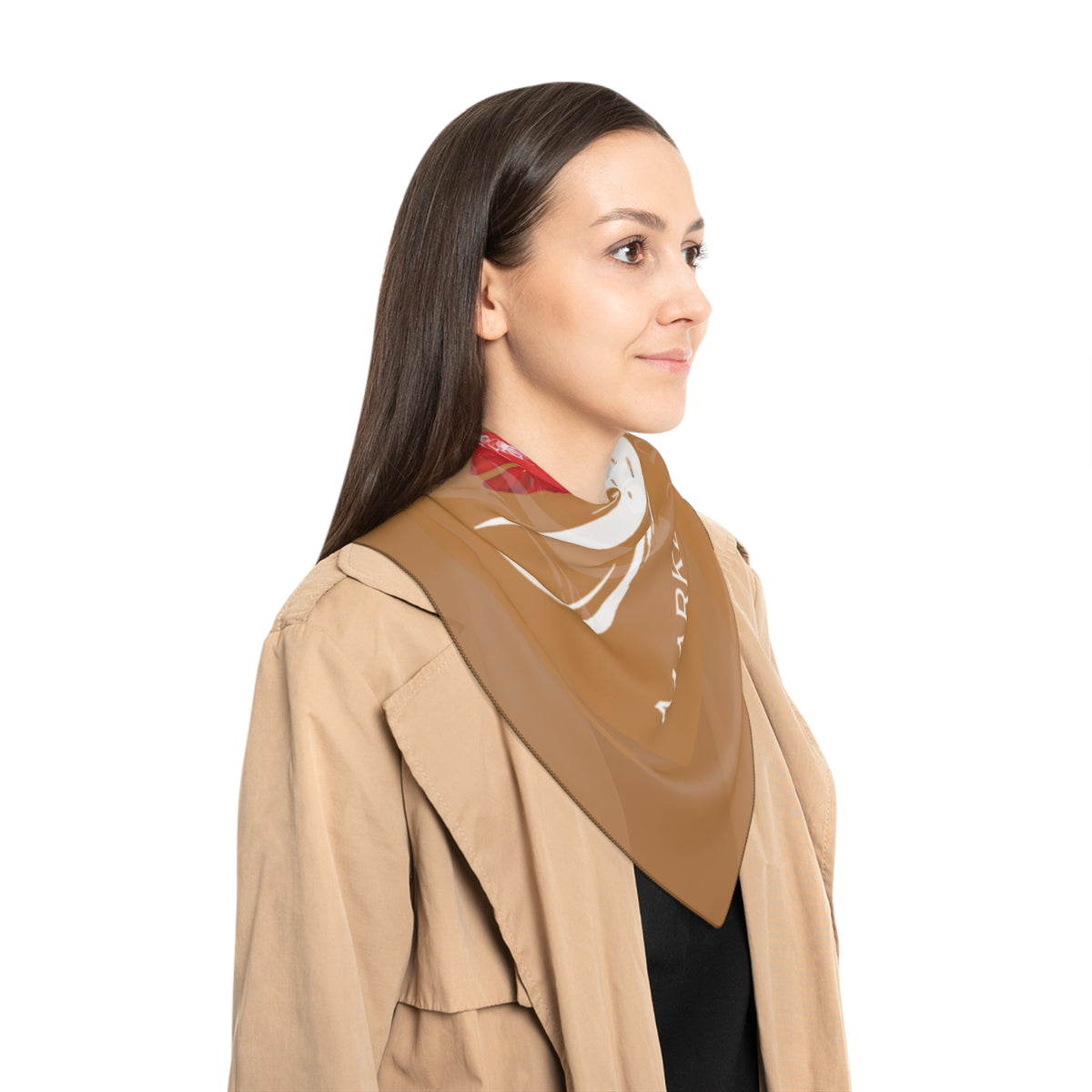 Qissed  "Marked By Desire" Silk Scarf - Brown