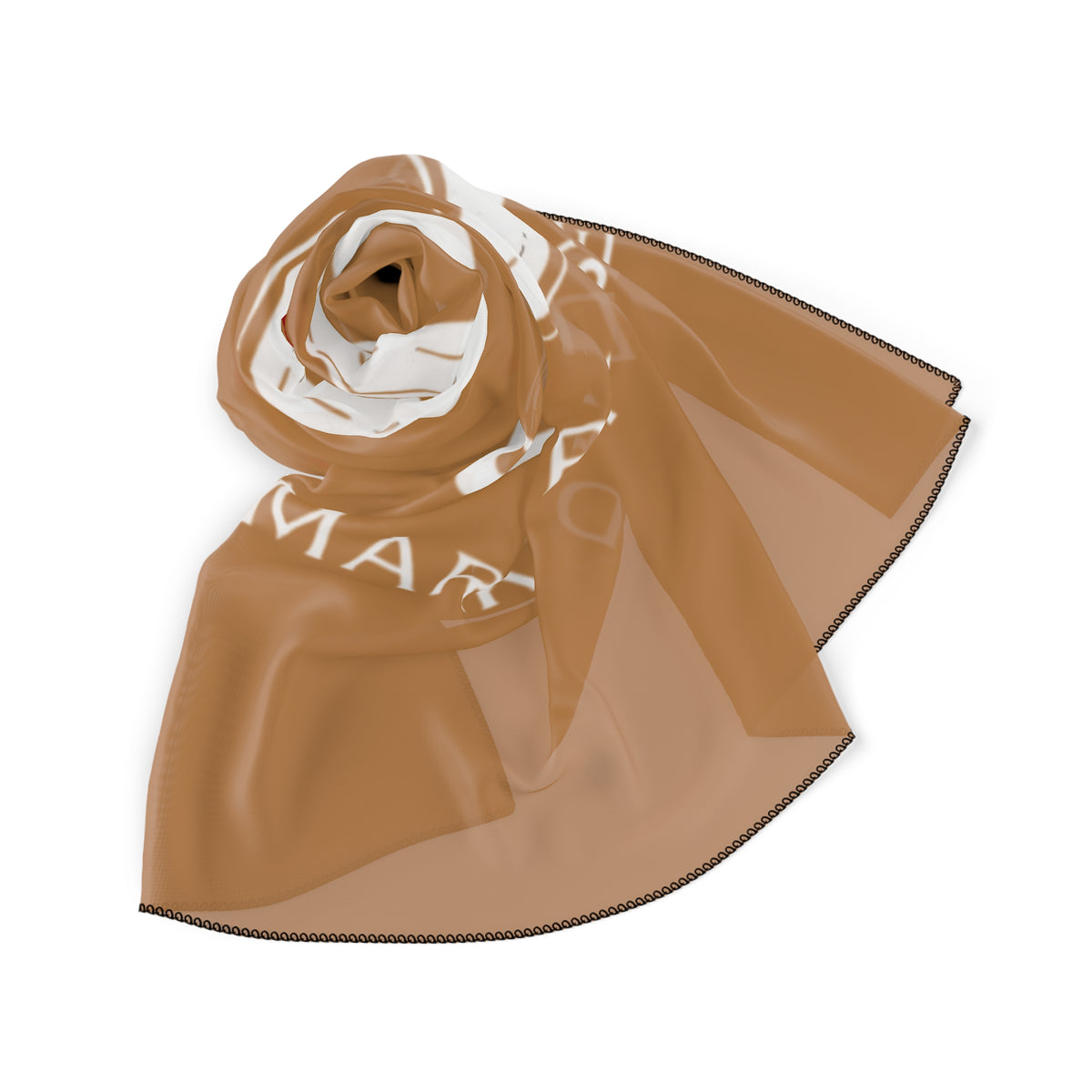 Qissed  "Marked By Desire" Silk Scarf - Brown