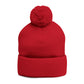 Qissed Embroidered Pom-Pom Beanie