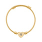 Qissed Heart Cuff Cable Wire Bangle (Silver or Gold)